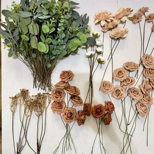 Artificial Eucalyptus and Rose Stem Bundle